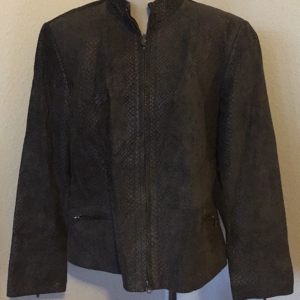 Chocolate brown Snake skin print jacket